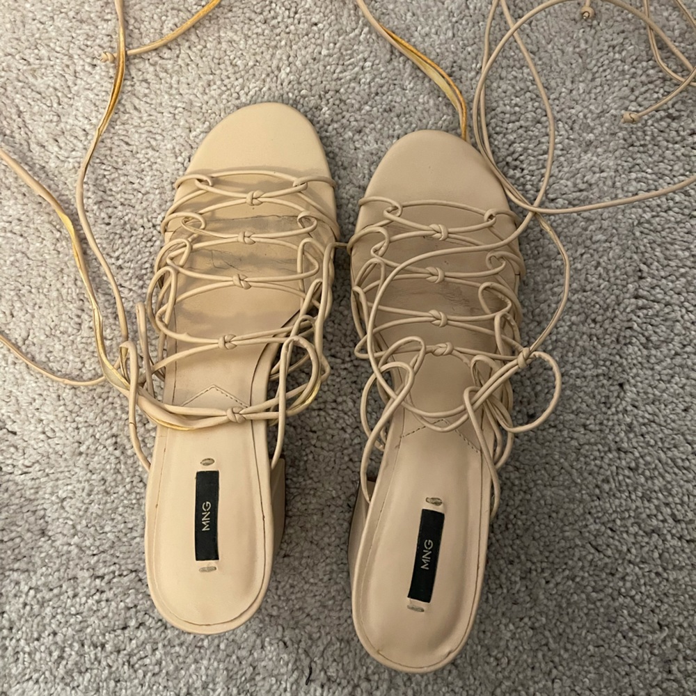 Mango strappy heels. Size: 8 US